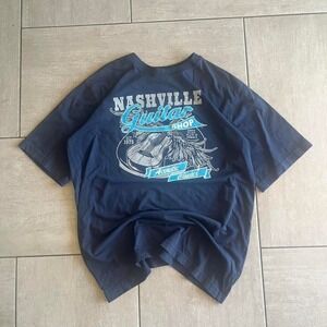 Y2K Nashville Guitar Shop navy blue t-shirt  #guitar #music